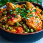Arroz con pollo y verduras
