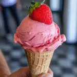 Helado casero de fresa