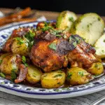 Pollo al ajillo con papas