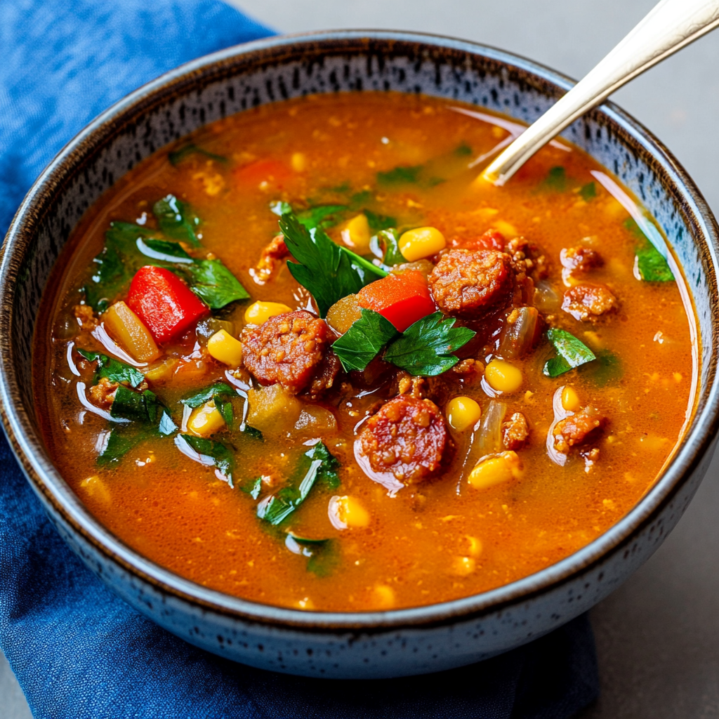 Sopa de lentejas con chorizo
